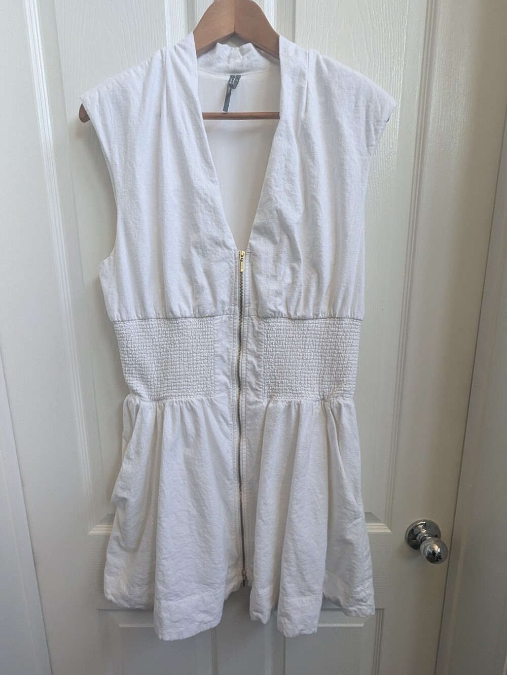Anthropologie The Tommie Cap-Sleeve Mini Front-Zip Shirt Dress